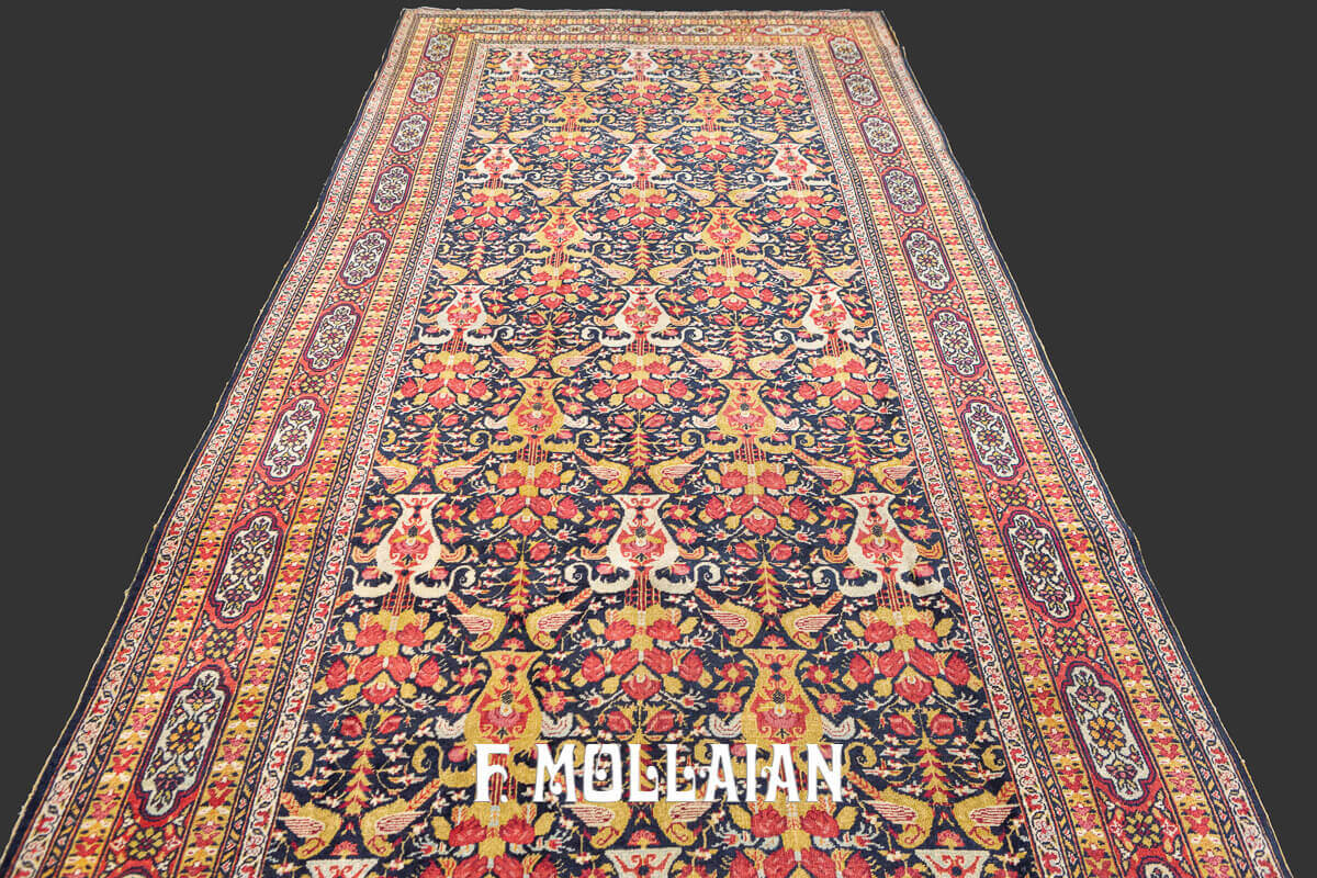 Kalle-size Signed (Reza Kermani) All-over Kerman Ravar Antique Persian Carpet n°:341159